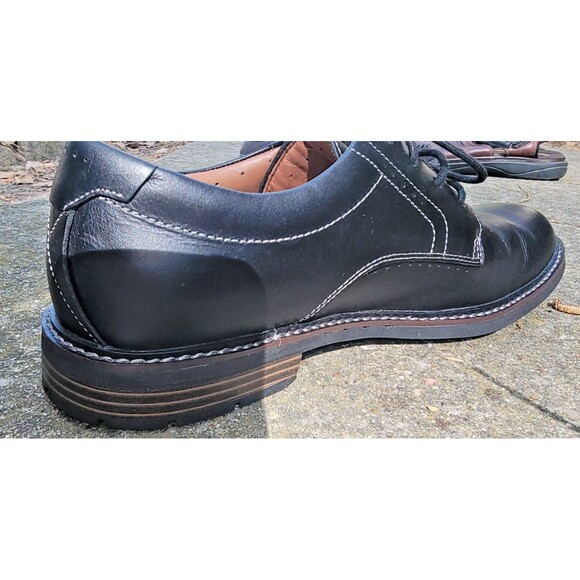 Mens Black Business Casual Black Leather Semi- Dress Shoes Clarks Brogue US 11 main image 12
